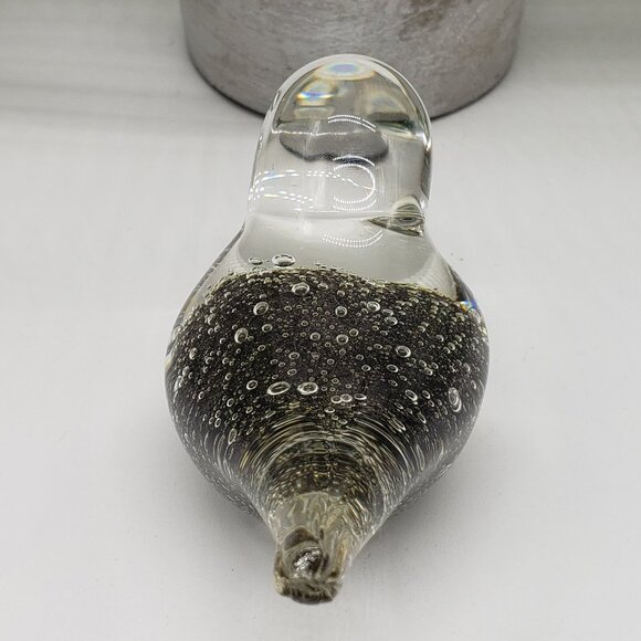 Small Black Gold Speckled Art Glass Bird Paperweight or Figurine - AS IS - Picture 4 of 8